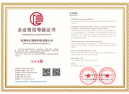 企业资信等级证书